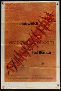 7z024 ANDY WARHOL'S FRANKENSTEIN 1sh '74 Paul Morrissey, Joe Dallessandro, horror!