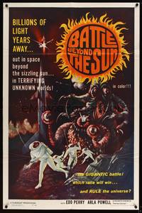 7z048 BATTLE BEYOND THE SUN 1sh '62 Nebo Zovyot, Russian sci-fi, terrifying unknown worlds!