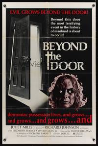 7z067 BEYOND THE DOOR 1sh '74 demonic possession lives, the most terrifying event of mankind!