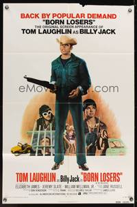 7z094 BORN LOSERS 1sh R74 Tom Laughlin directs and stars as Billy Jack, back by popular demand!