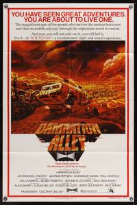 7z175 DAMNATION ALLEY 1sh '77 Jan-Michael Vincent, artwork of cool vehicle by Paul Lehr!