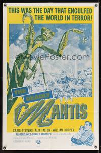7z192 DEADLY MANTIS 1sh R64 classic art of giant insect & Washington Monument by Ken Sawyer