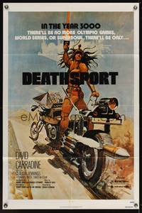 7z200 DEATHSPORT 1sh '78 David Carradine, great artwork of futuristic battle motorcycle!