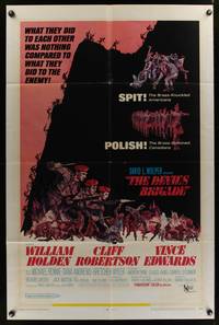 7z218 DEVIL'S BRIGADE 1sh '68 William Holden, Cliff Robertson, Vince Edwards, cool art by Kossin!