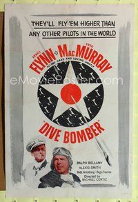 7z226 DIVE BOMBER 1sh R56 Michael Curtiz directed, aviators Errol Flynn & Fred MacMurray!