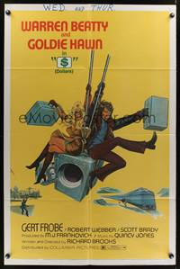 7z002 $ art safe style 1sh '71 great art of bank robbers Warren Beatty & Goldie Hawn!