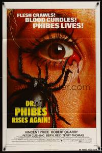 7z253 DR. PHIBES RISES AGAIN 1sh '72 Vincent Price, classic super close up image of beetle in eye!