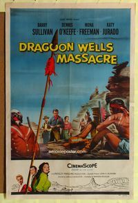 7z262 DRAGOON WELLS MASSACRE 1sh '57 the blood-stained infamy that set a torch to the West!