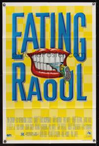 7z276 EATING RAOUL style B 1sh '82 classic Paul Bartel black comedy, great foot-in-mouth art!