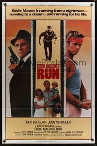 7z277 EDDIE MACON'S RUN 1sh '83 Kirk Douglas w/gun & John Schneider in handcuffs!