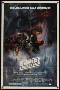 7z293 EMPIRE STRIKES BACK GWTW 1sh '80 George Lucas sci-fi classic, cool artwork by Roger Kastel!