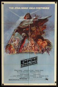7z294 EMPIRE STRIKES BACK style B 1sh '80 George Lucas sci-fi classic, cool artwork by Tom Jung!