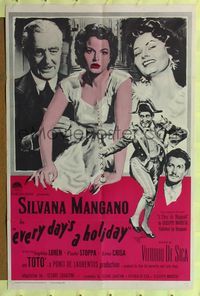7z303 EVERY DAY'S A HOLIDAY 1sh '55 De Sica's L'Oro di Napoli, Silvana Mangano, Sophia Loren