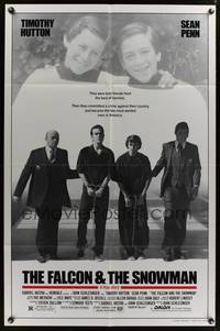 7z312 FALCON & THE SNOWMAN 1sh '85 Sean Penn, Timothy Hutton, John Schlesigner directed!