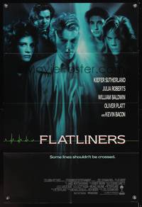 7z333 FLATLINERS int'l 1sh '90 Kiefer Sutherland, Julia Roberts, Kevin Bacon, Baldwin, Oliver Platt