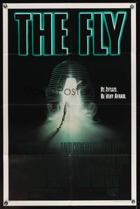 7z341 FLY int'l 1sh '86 David Cronenberg, Jeff Goldblum, cool sci-fi art by Mahon!