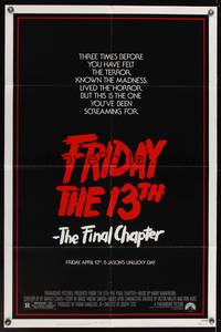 7z358 FRIDAY THE 13th - THE FINAL CHAPTER 1sh '84 slasher sequel, this is Jason's unlucky day!
