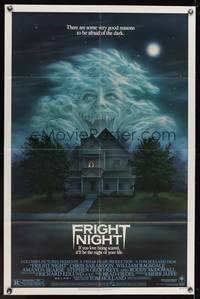 7z366 FRIGHT NIGHT 1sh '85 Roddy McDowall, there are good reasons to be afraid of the dark!