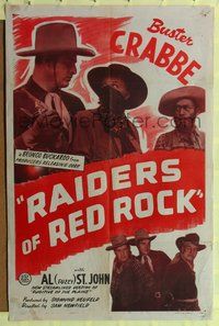 7z373 FUGITIVE OF THE PLAINS 1sh R47 Buster Crabbe & Fuzzy St. John, Raiders of Red Rock!