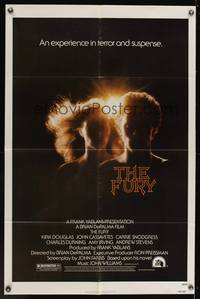 7z377 FURY 1sh '78 Brian De Palma, Kirk Douglas, an experience in terror & suspense!
