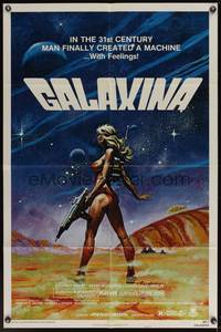 7z383 GALAXINA style A 1sh '80 great sci-fi art of sexy Dorothy Stratten by Robert Tanenbaum!