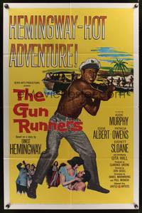 7z416 GUN RUNNERS 1sh '58 Audie Murphy, directed by Don Siegel, written by Ernest Hemingway!