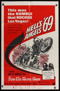 7z435 HELL'S ANGELS '69 1sh '69 art of biker gang in the rumble that rocked Las Vegas!