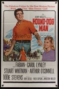 7z453 HOUND-DOG MAN 1sh '59 Fabian starring in his first movie with pretty Carol Lynley!