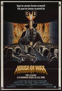 7z457 HOUSE OF WAX 3-D 1sh R81 Vincent Price, Charles Bronson, monster & sexy girl!