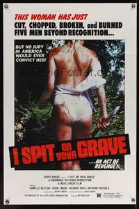 7z474 I SPIT ON YOUR GRAVE 1sh '78 classic image of woman who tortured 5 men beyond recognition!