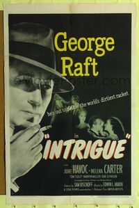 7z491 INTRIGUE 1sh '47 George Raft in the Shanghai underworld with 2 dangerous women!