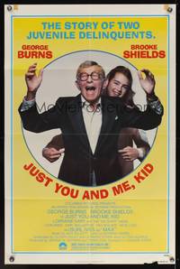 7z515 JUST YOU & ME, KID 1sh '79 great image of laughing George Burns & young Brooke Shields!