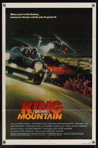 7z519 KING OF THE MOUNTAIN 1sh '81 Harry Hamlin, Deborah Van Vaalkenburgh, cool Meyer racing art!