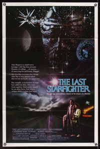 7z539 LAST STARFIGHTER 1sh '84 Lance Guest, great sci-fi art by C.D. de Mar!