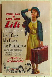 7z544 LILI 1sh '52 you'll fall in love with sexy young Leslie Caron, full-length art!
