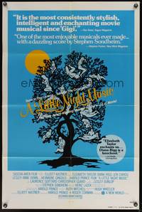 7z546 LITTLE NIGHT MUSIC advance/teaser 1sh '78 Elizabeth Taylor, Diana Rigg, cool tree art!