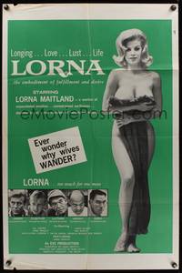 7z551 LORNA 1sh '64 super sexy Lorna Maitland in Russ Meyer directed classic!