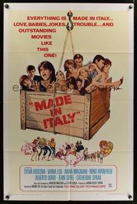 7z568 MADE IN ITALY 1sh '67 wacky image of Sylva Koscina, Virna Lisi & Anna Magnani in a crate!