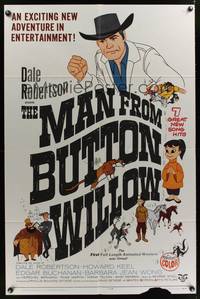 7z580 MAN FROM BUTTON WILLOW 1sh '64 Dale Robertson in musical animated western cartoon!