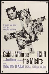7z600 MISFITS 1sh '61 Clark Gable, sexy Marilyn Monroe, Montgomery Clift, John Huston!