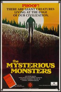 7z620 MYSTERIOUS MONSTERS 1sh '75 proof that Bigfoot & the Loch Ness Monster exist!