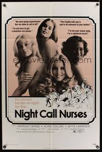 7z632 NIGHT CALL NURSES 1sh '72 very sexy ladies, I'm not your mama, baby, I'm a registered nurse!