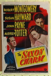 7z737 SAXON CHARM 1sh '48 Robert Montgomery, Susan Hayward, John Payne!