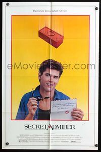 7z745 SECRET ADMIRER 1sh '85 C. Thomas Howell about to get hit with brick!