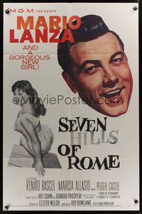 7z756 SEVEN HILLS OF ROME 1sh '58 Arrivederci Roma, Mario Lanza, gorgeous Marisa Allasio!