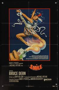 7z783 SMILE 1sh '75 Micahel Ritchie directed, artwork of teen beauty by John Alvin!