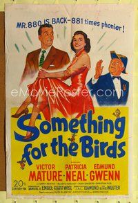7z790 SOMETHING FOR THE BIRDS 1sh '52 art of Victor Mature, Patricia Neal