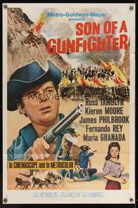 7z792 SON OF A GUNFIGHTER 1sh '66 Russ Tamblyn as Johnny Ketchum, Kieron Moore, cool western art!