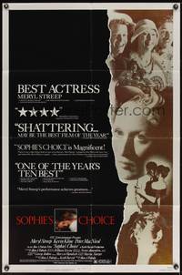 7z796 SOPHIE'S CHOICE 1sh '82 Alan J. Pakula directed, Meryl Streep, Kevin Kline, Peter MacNicol!