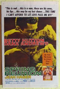 7z804 SPRING REUNION 1sh '57 Betty Hutton stuns the screen, Dana Andrews!